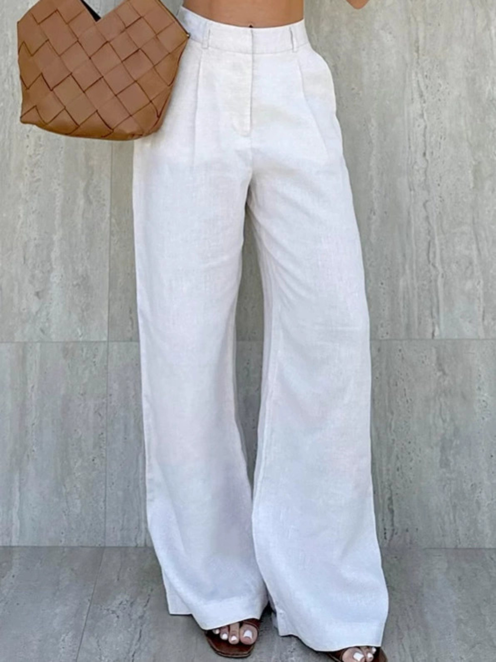 ZARA Spring Summer High Waisted Wide Leg Pants Casual Commuter Womens Fashion